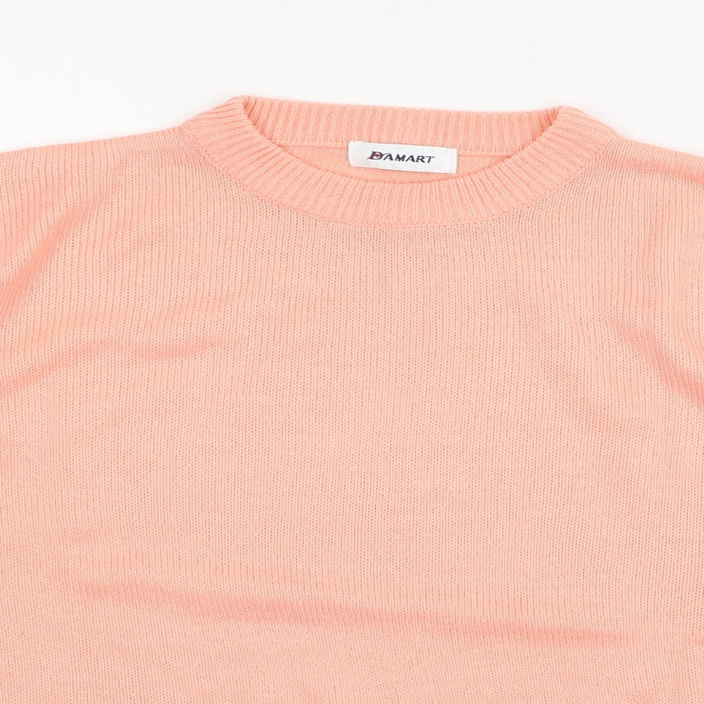 Damart Womens Orange  Knit Pullover Jumper Size 12