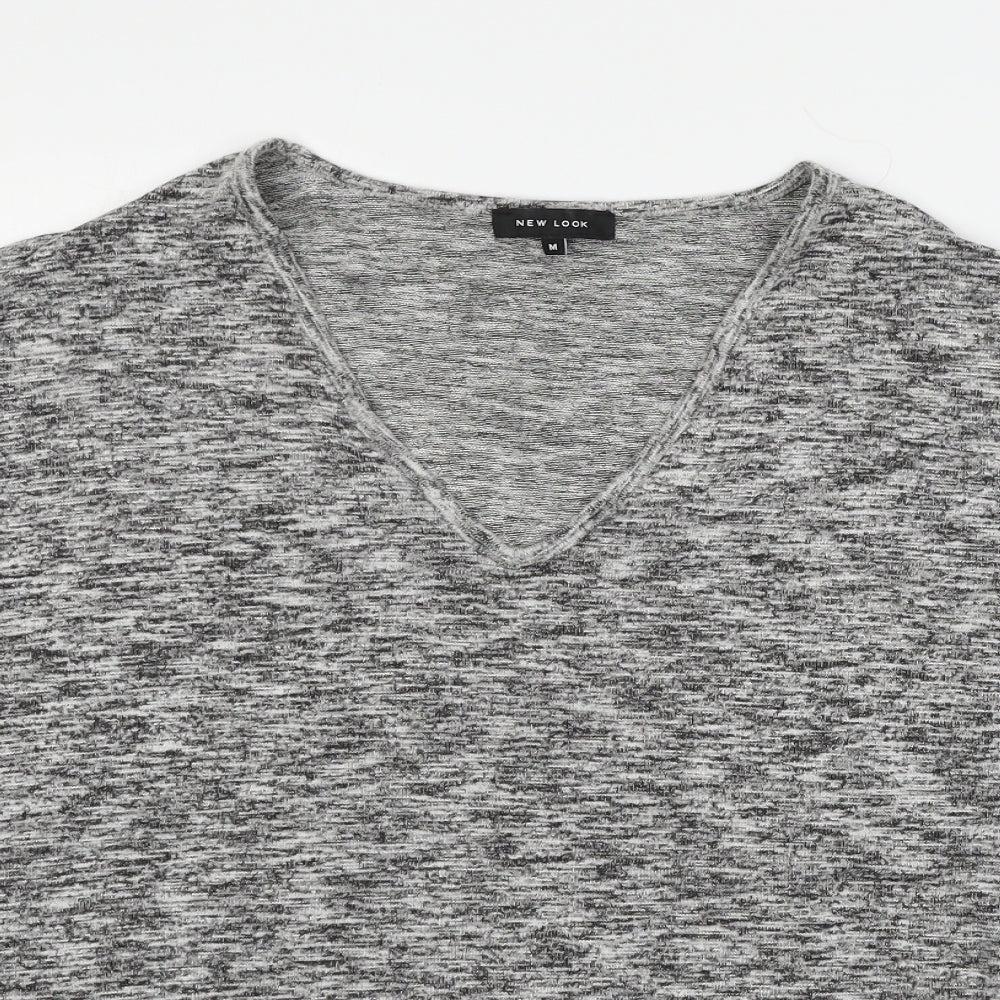 Womens UK Size M New Look Grey Basic T-Shirt