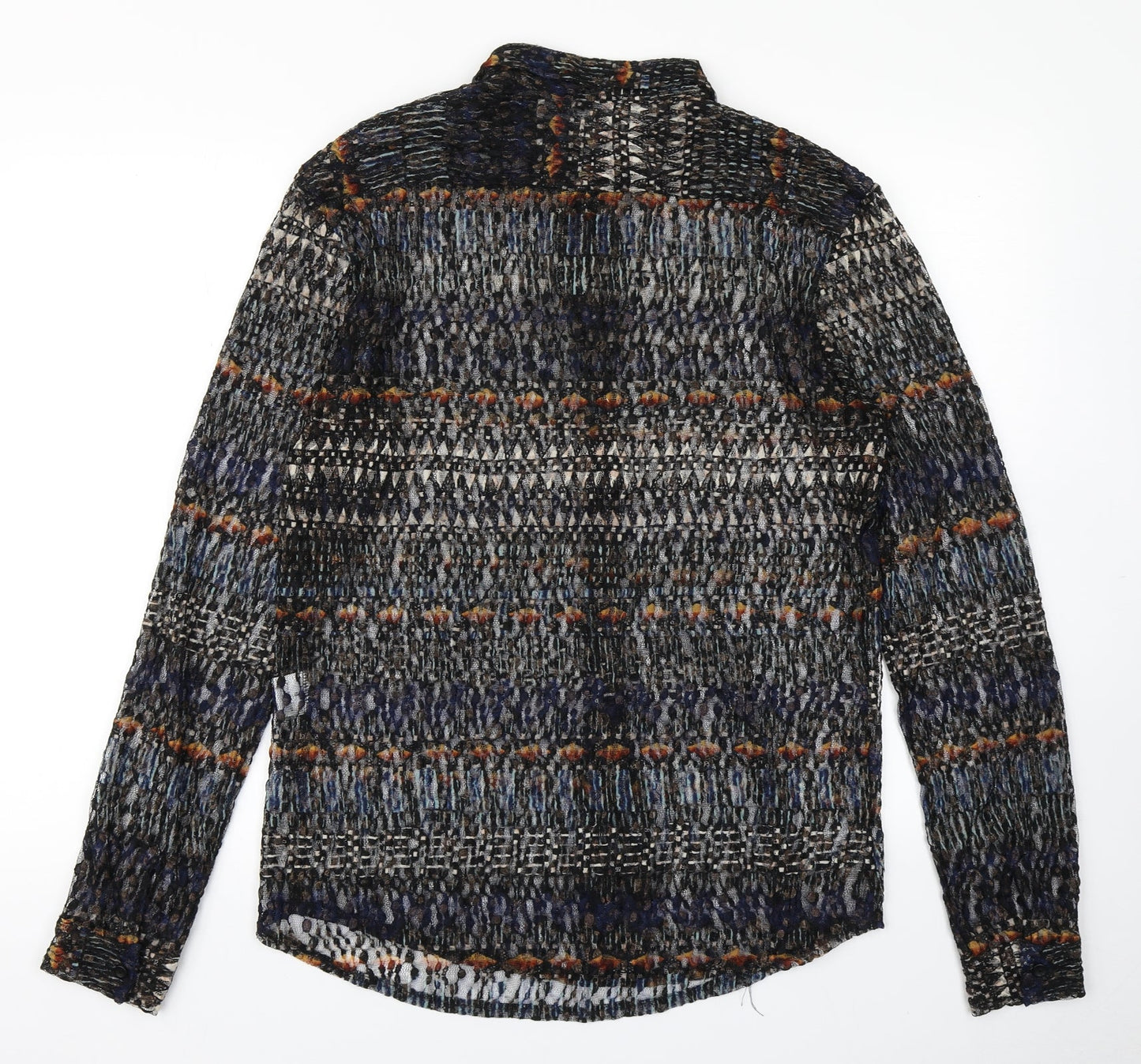Womens UK Size M Reclaimed Vintage Blue Basic Button-Up