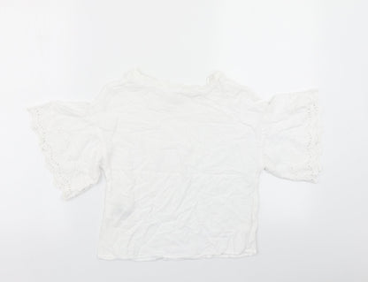 H&M Girls White   Basic T-Shirt Size 11 Years