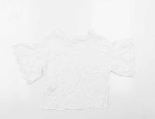 H&M Girls White   Basic T-Shirt Size 11 Years