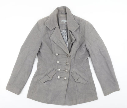 Womens UK Size 10 Per Una Grey Overcoat
