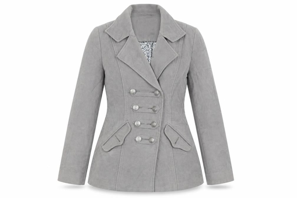 Womens UK Size 10 Per Una Grey Overcoat