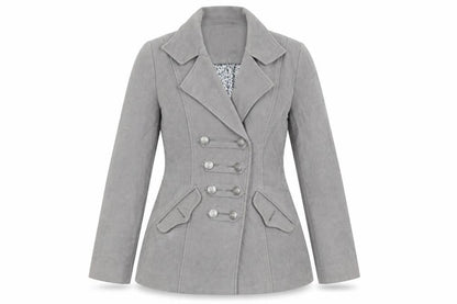 Womens UK Size 10 Per Una Grey Overcoat