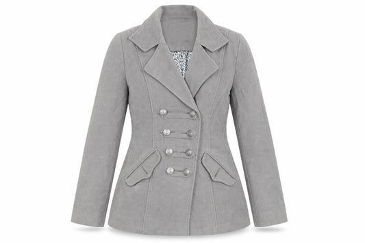 Womens UK Size 10 Per Una Grey Overcoat
