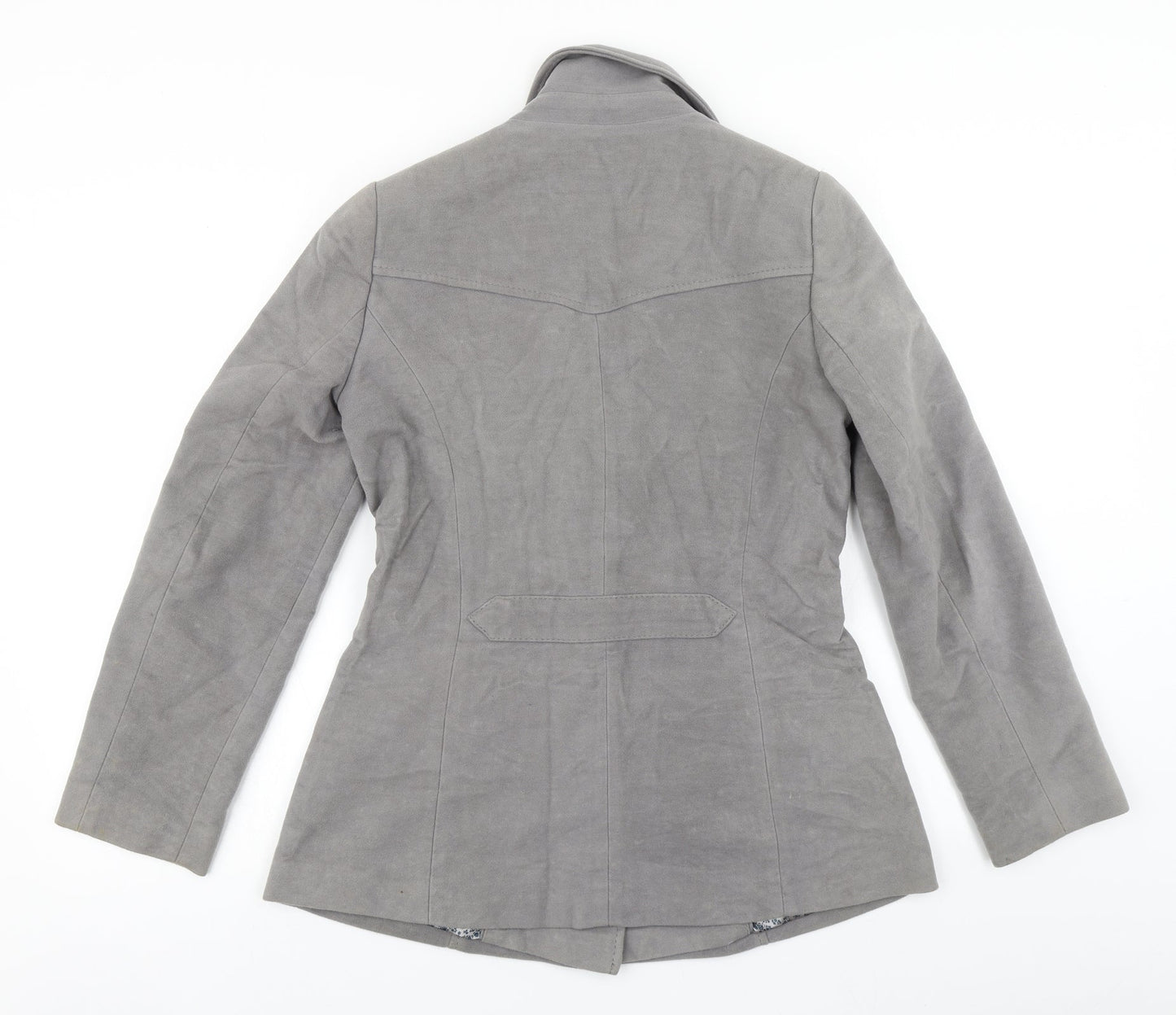 Womens UK Size 10 Per Una Grey Overcoat