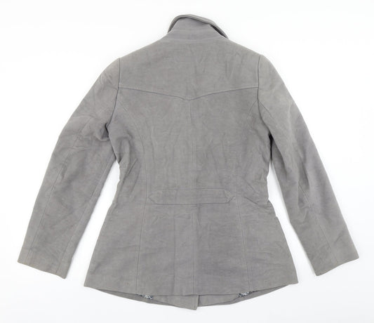 Womens UK Size 10 Per Una Grey Overcoat