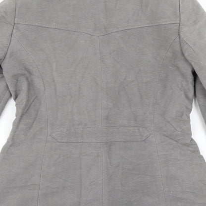 Womens UK Size 10 Per Una Grey Overcoat