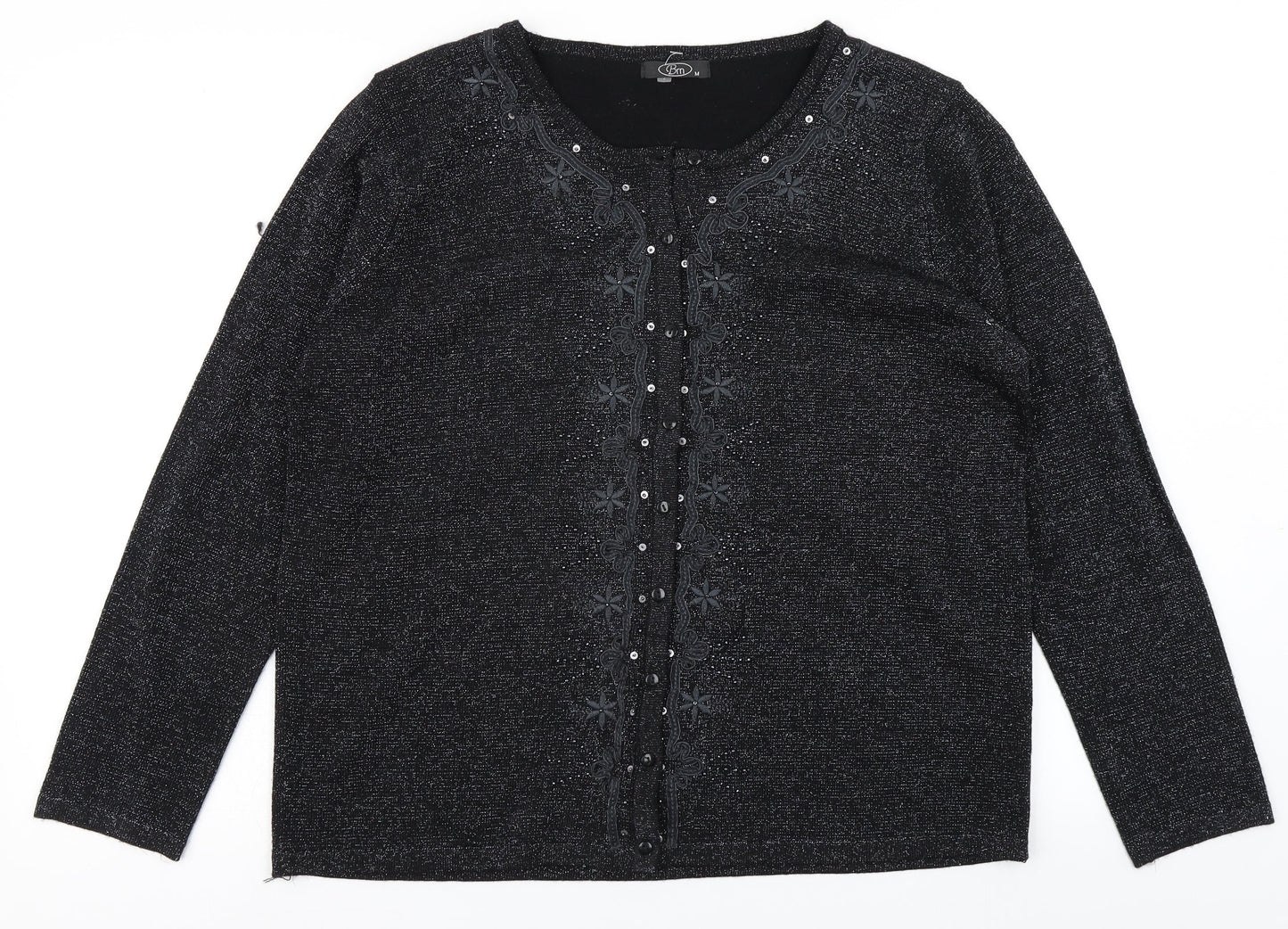 Womens UK Size M BM Black Cardigan Jumper