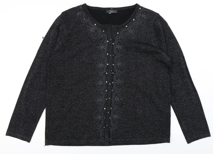 Womens UK Size M BM Black Cardigan Jumper