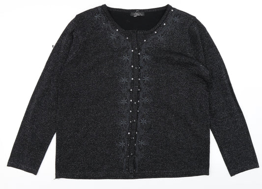 Womens UK Size M BM Black Cardigan Jumper