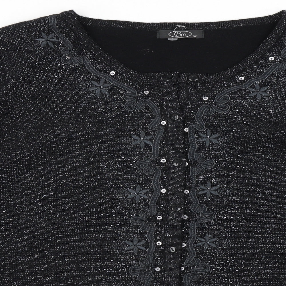 Womens UK Size M BM Black Cardigan Jumper