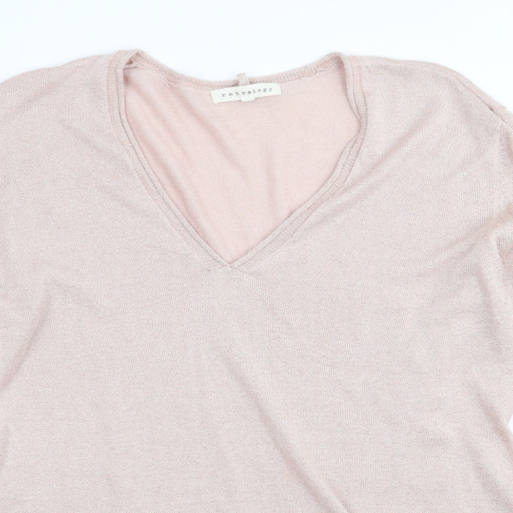 Womens UK Size L retrology Pink Pullover Jumper