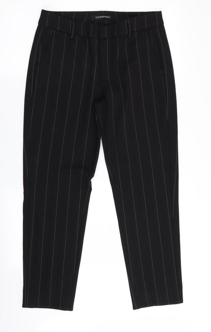 liverpool Womens Black Striped  Trousers  Size 8 L28 in