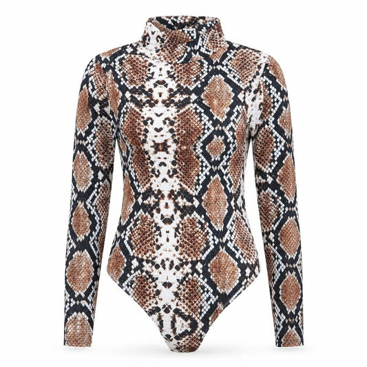 PRETTYLITTLETHING Womens Multicoloured Geometric  Bodysuit One-Piece Size 10