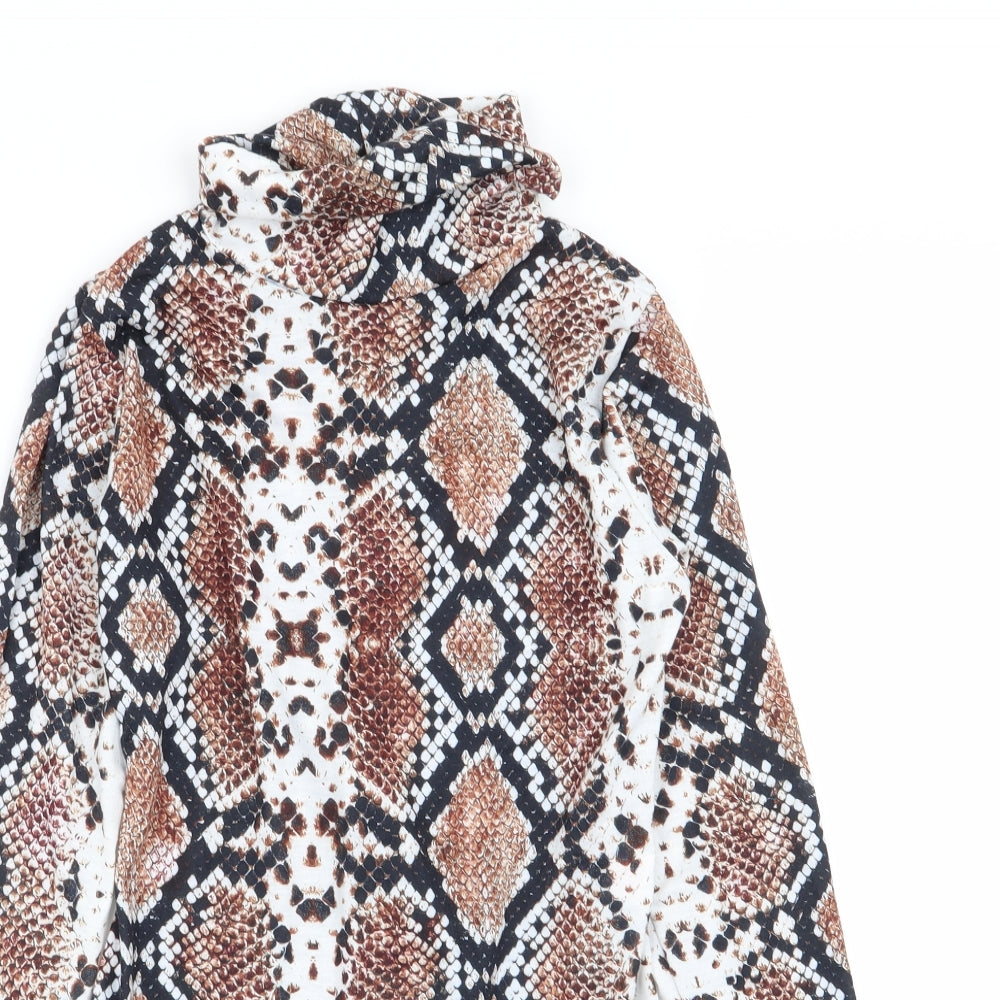 PLT Womens Multicoloured Geometric  Bodysuit One-Piece Size 10