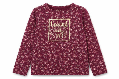 M  Girls Red Floral  Basic T-Shirt Size 8 Years