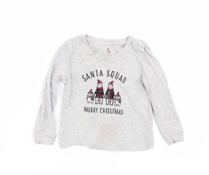 lily and dan Boys Grey Solid   Pyjama Top Size 2-3 Years
