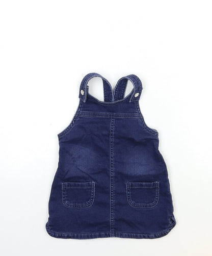 Maine Baby Blue  Denim Pinafore/Dungaree Dress  Size 9-12 Months
