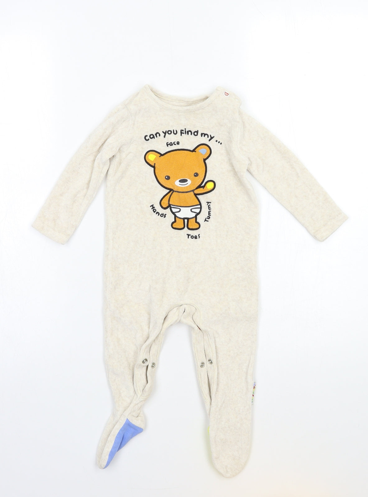F&F Baby Beige  Fleece Babygrow One-Piece Size 6-9 Months