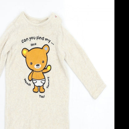 F&F Baby Beige  Fleece Babygrow One-Piece Size 6-9 Months