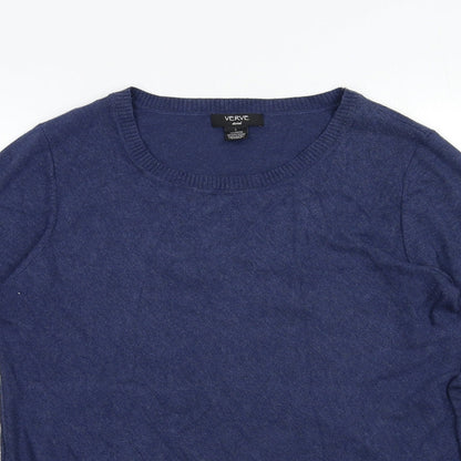 verve Womens Blue  Knit Pullover Jumper Size L