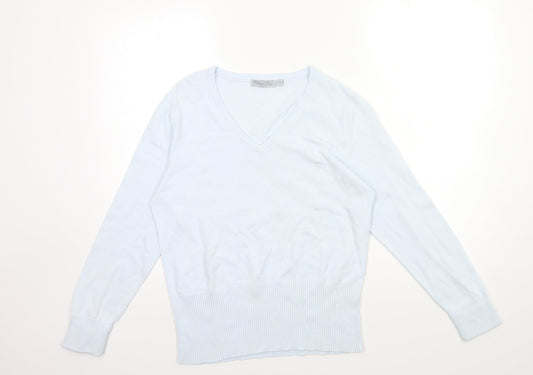 Daily Women Womens Blue  Knit Pullover Jumper Size M