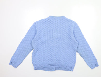 Womens UK Size S reflect Blue Cardigan Jumper
