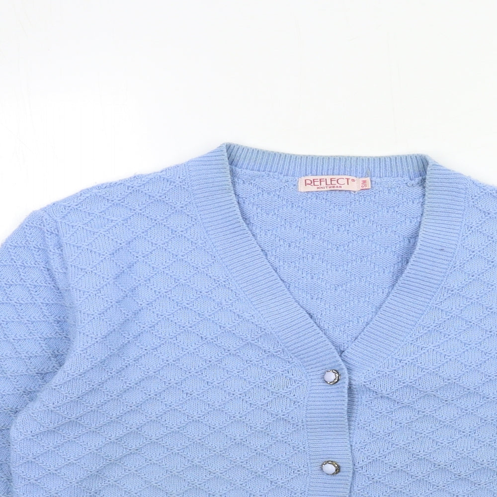 Womens UK Size S reflect Blue Cardigan Jumper