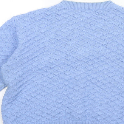 Womens UK Size S reflect Blue Cardigan Jumper