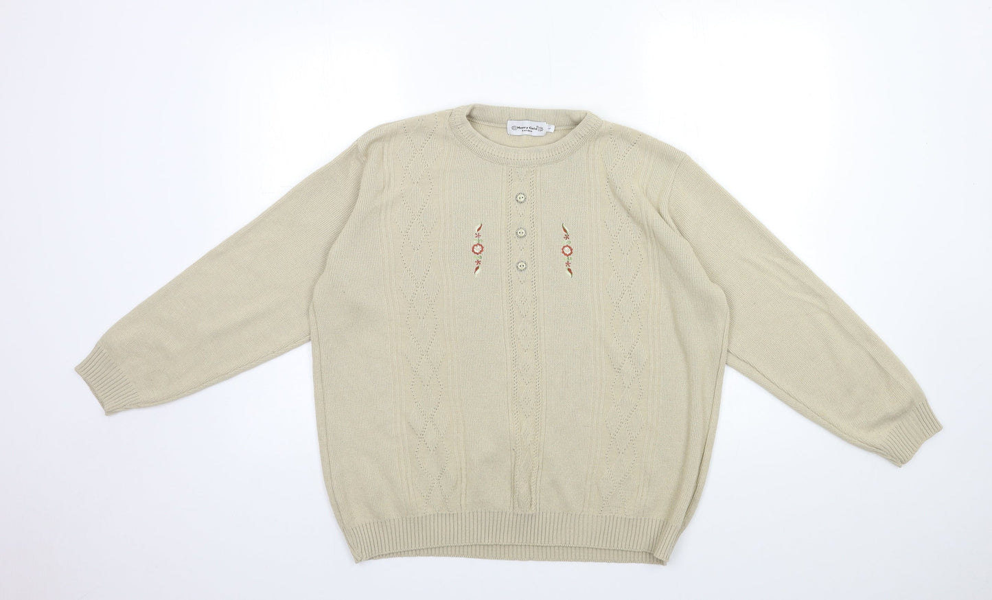 Womens UK Size L Merry gold Beige Pullover Jumper