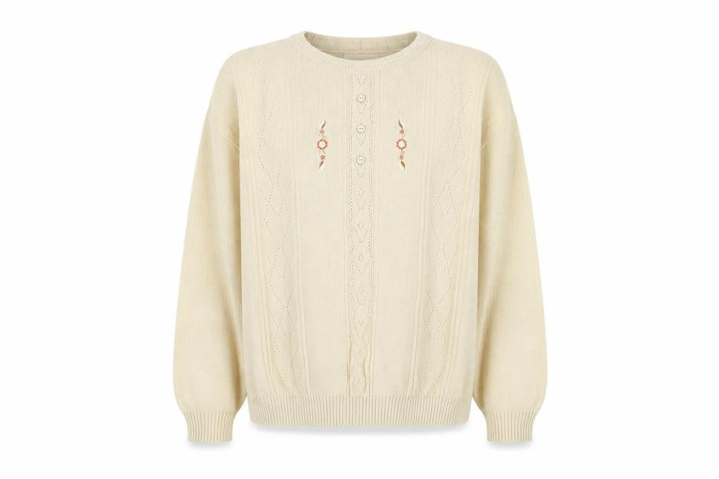 Womens UK Size L Merry gold Beige Pullover Jumper