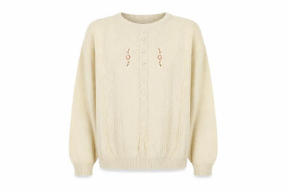 Womens UK Size L Merry gold Beige Pullover Jumper