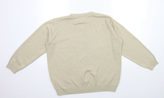 Womens UK Size L Merry gold Beige Pullover Jumper