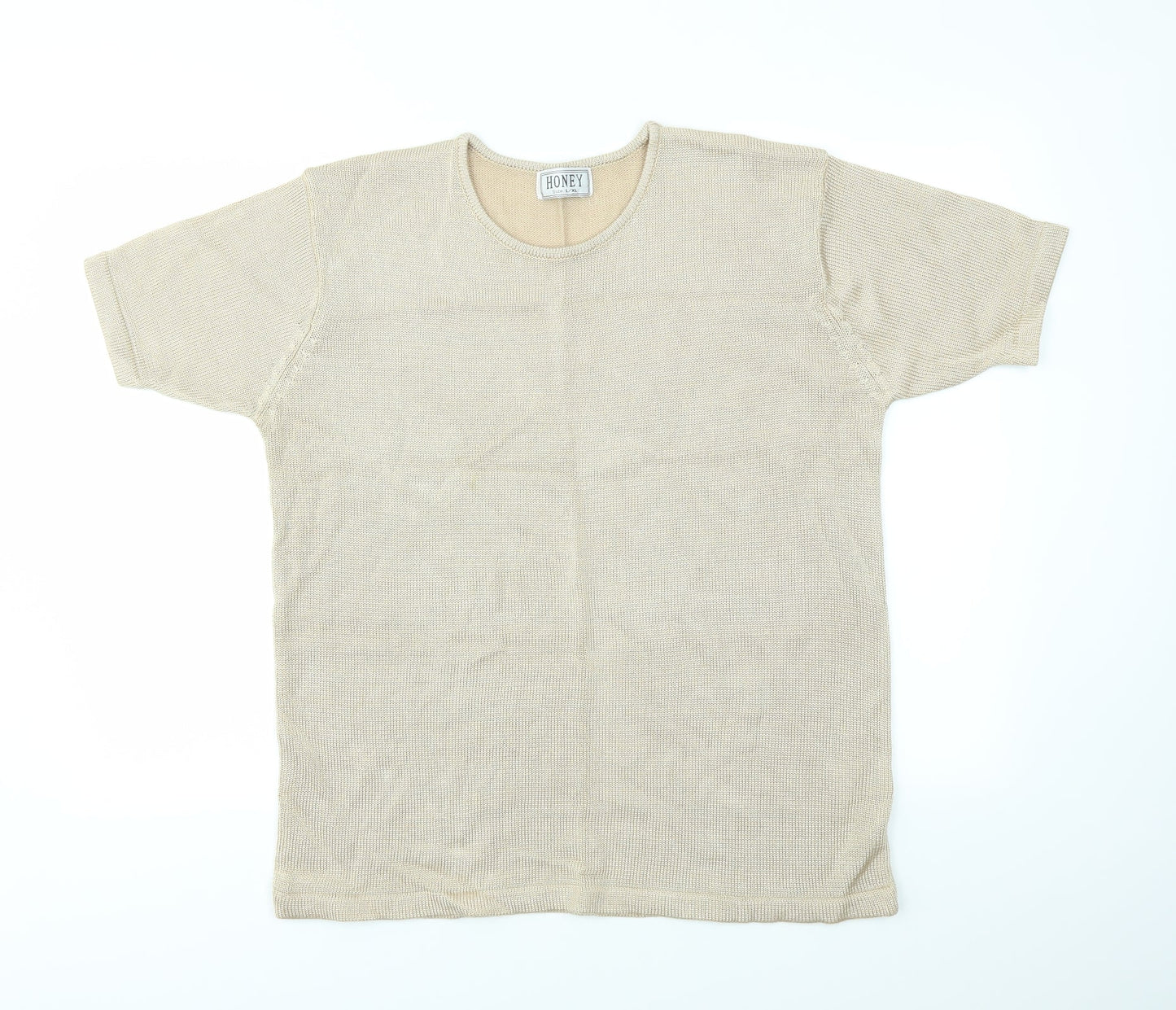 Womens UK Size L HONEY Gold Basic T-Shirt