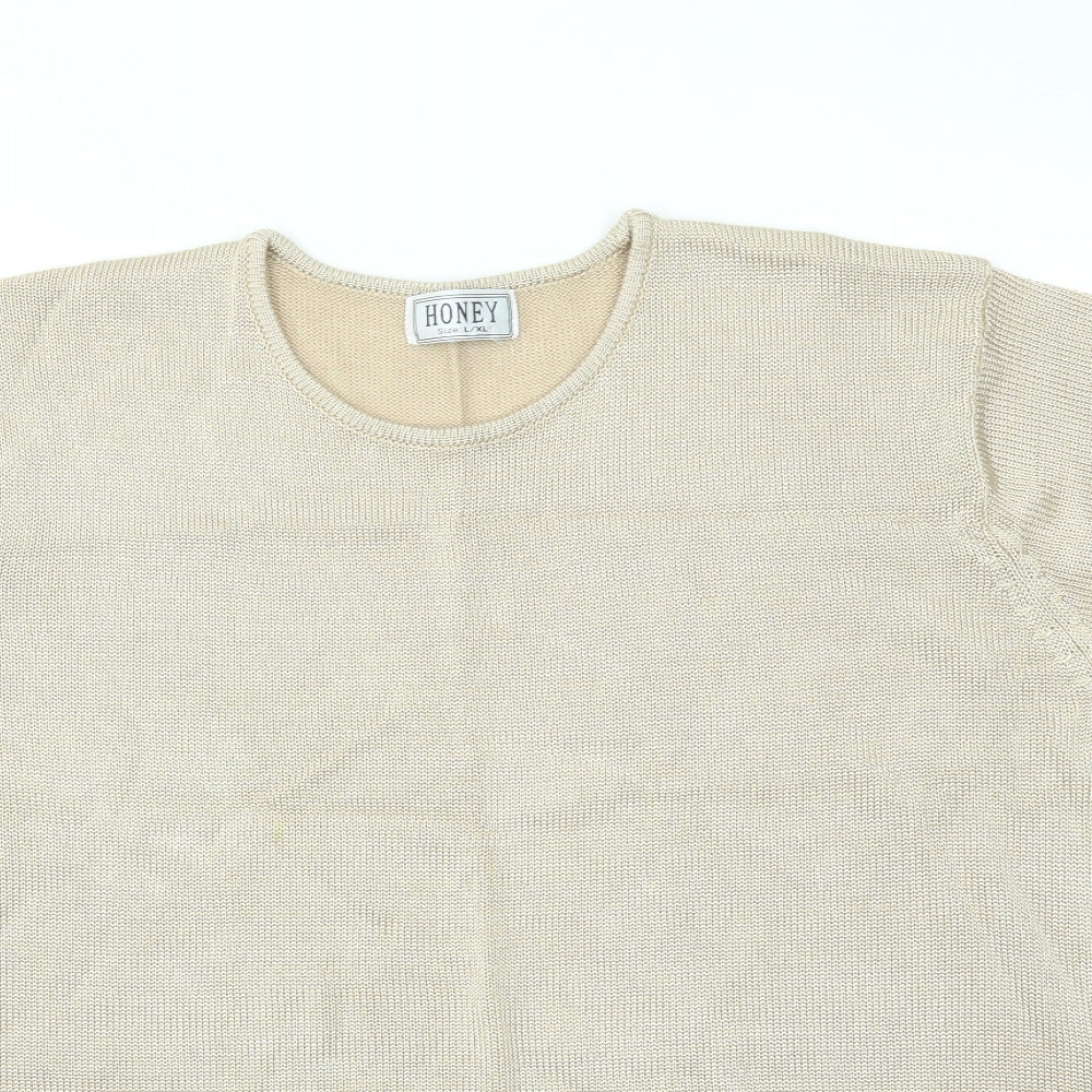 Womens UK Size L HONEY Gold Basic T-Shirt
