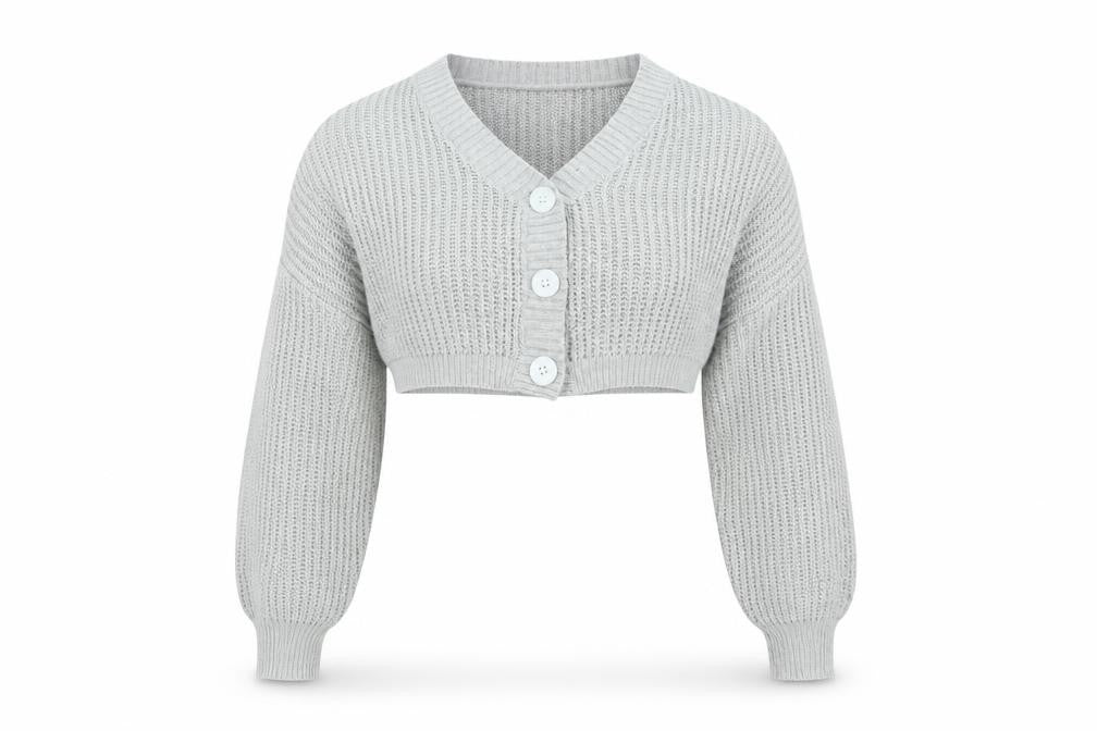 Womens UK Size S PRETTYLITTLETHING Grey Cardigan Jumper
