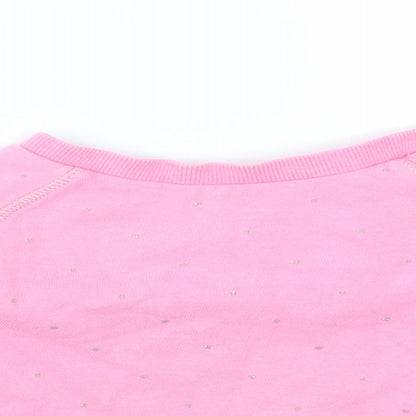 M Girls Pink Polka Dot  Pullover Jumper Size 9-12 Months
