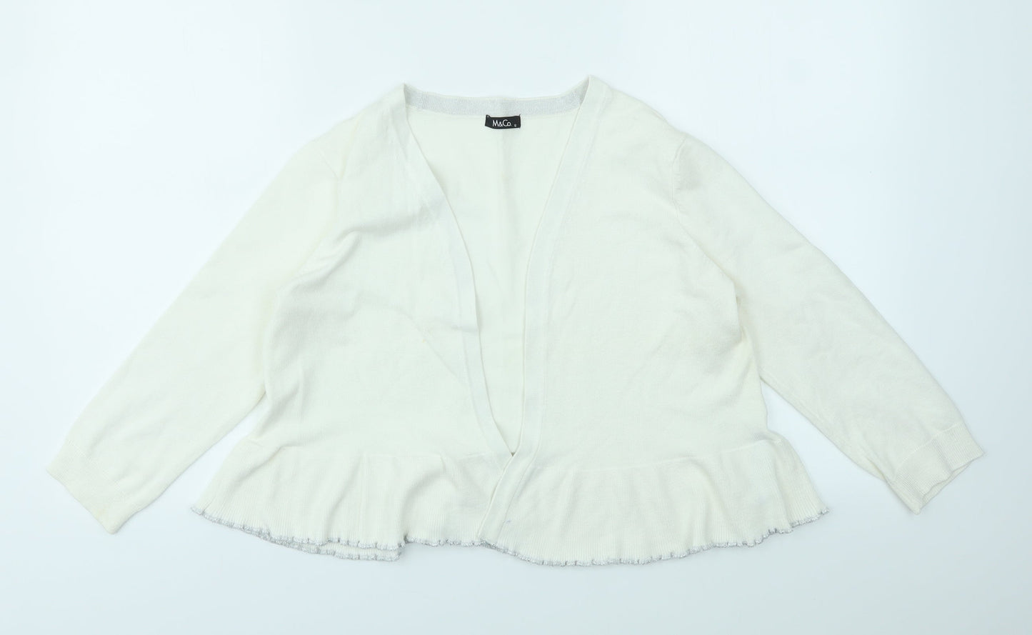 Womens UK Size 12 M&Co Ivory Cardigan Jumper