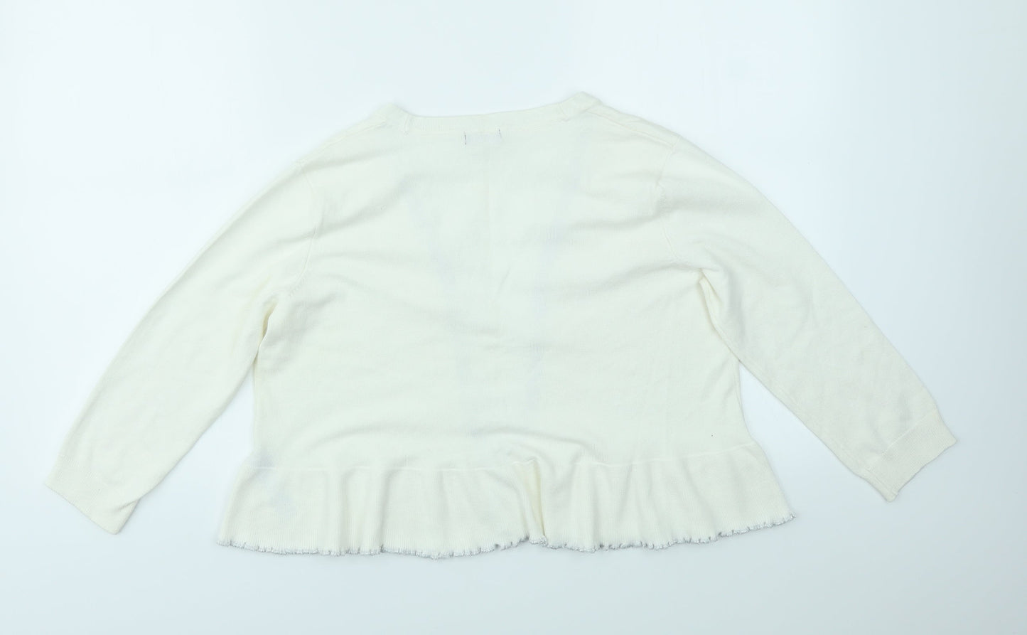 Womens UK Size 12 M&Co Ivory Cardigan Jumper