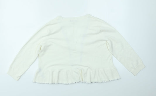 Womens UK Size 12 M&Co Ivory Cardigan Jumper