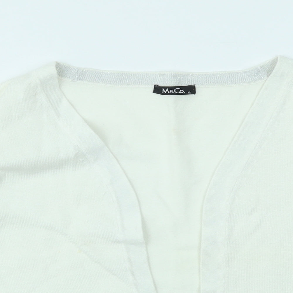 Womens UK Size 12 M&Co Ivory Cardigan Jumper