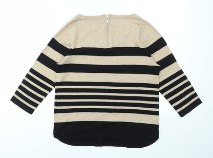 M&Co Womens Multicoloured Striped  Pullover Jumper Size 12
