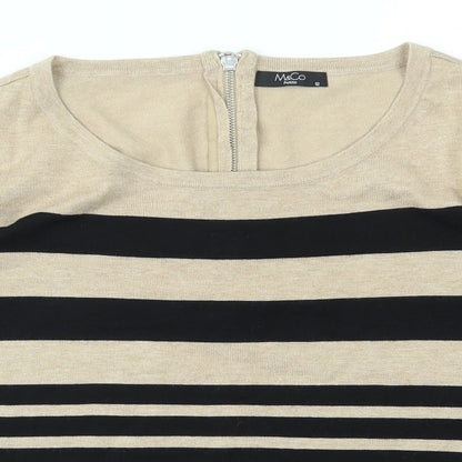 M&Co Womens Multicoloured Striped  Pullover Jumper Size 12