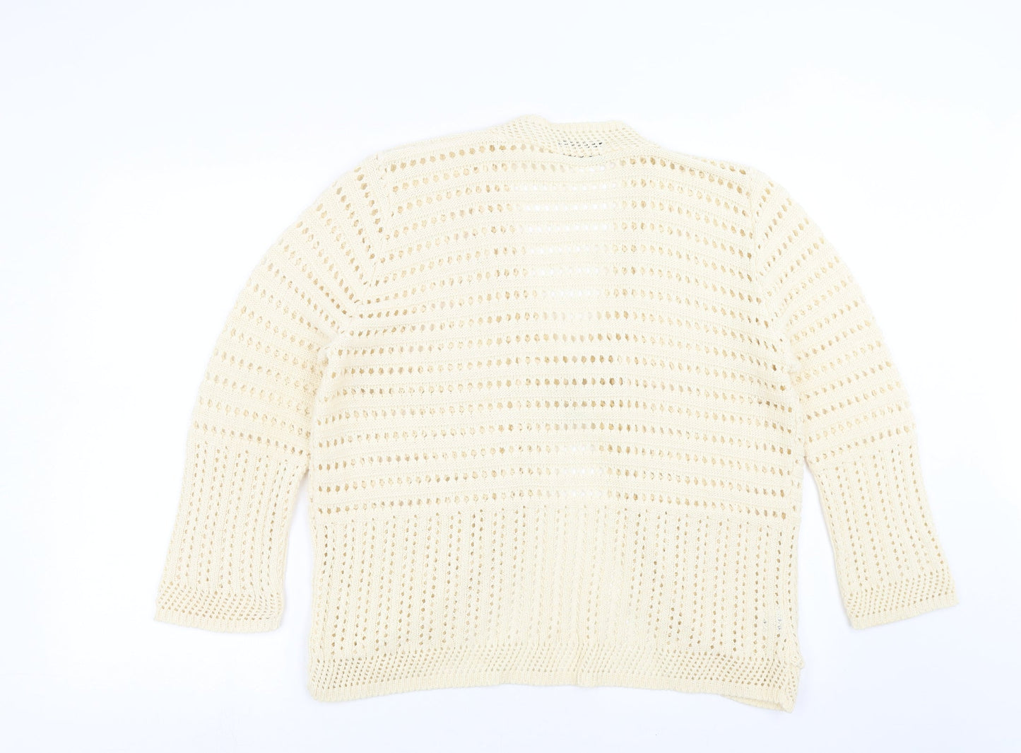 Womens UK Size L CHIC Beige Cardigan Jumper