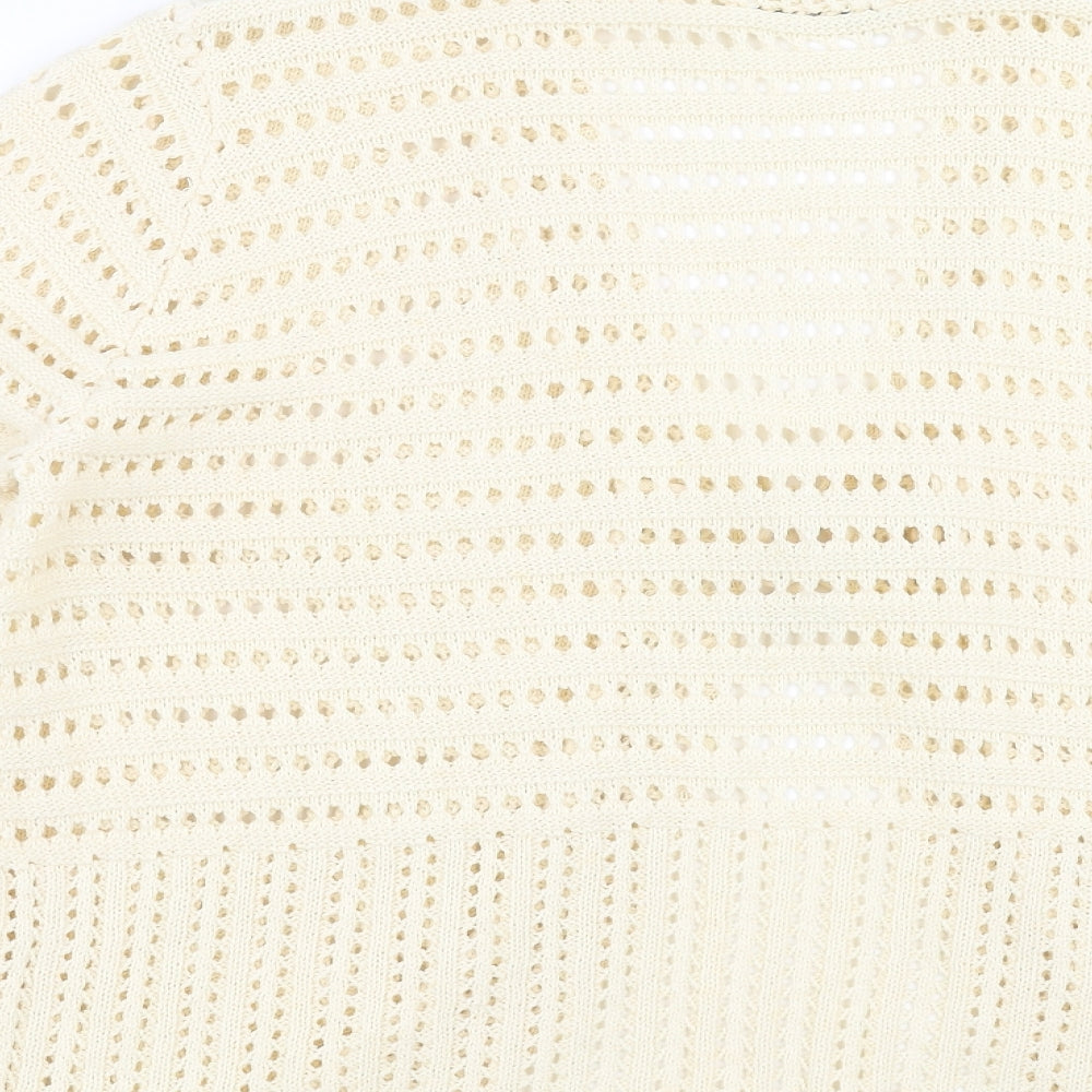 Womens UK Size L CHIC Beige Cardigan Jumper