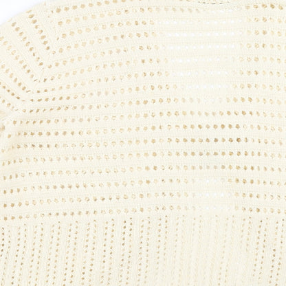 Womens UK Size L CHIC Beige Cardigan Jumper