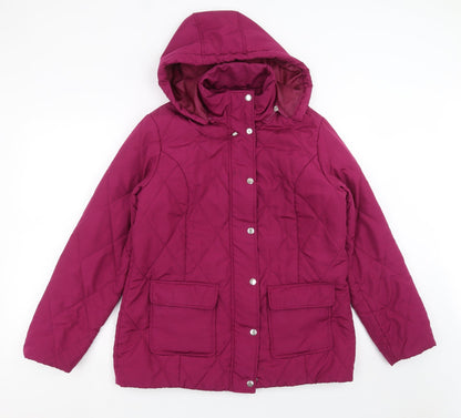 Womens UK Size 10 Damart Purple Quilted Coat