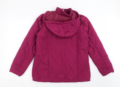 Womens UK Size 10 Damart Purple Quilted Coat