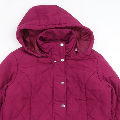 Womens UK Size 10 Damart Purple Quilted Coat